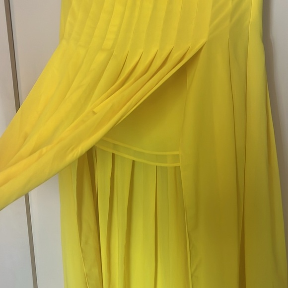 Maeve Yellow Maxi Pleated A-Line Skirt big slits / both sides front size medium - Picture 6 of 9